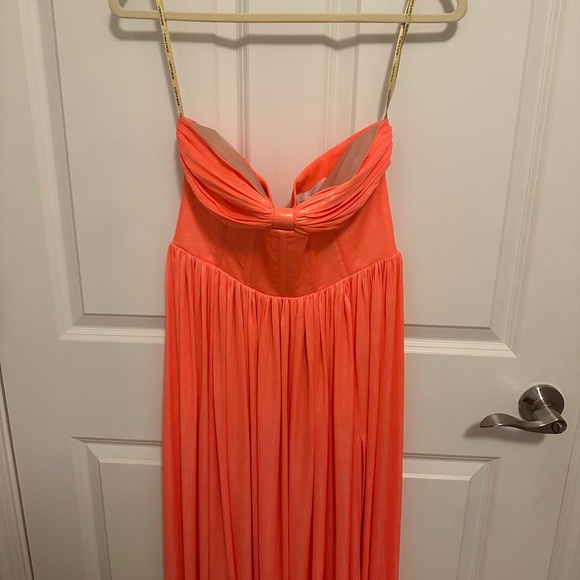 Bronx and Banco Pink Florence Strapless Metallic Gown - Picture 13 of 16
